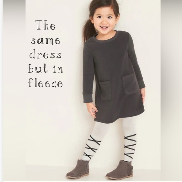 Old Navy 2T Long sleeved Gray Dress with Pockets! - Picture 7 of 7